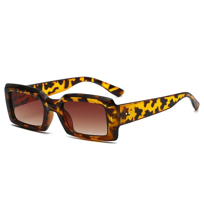 Retro Small Rectangle Sunglasses Women Men Trendy Jelly Color UV400 Square Green Purple Sun Glasses