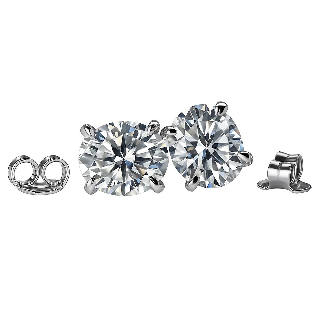 12.8 Ct Synthetic White Moissanite Oval Cut CERTIFIED Earrings Pair For Her