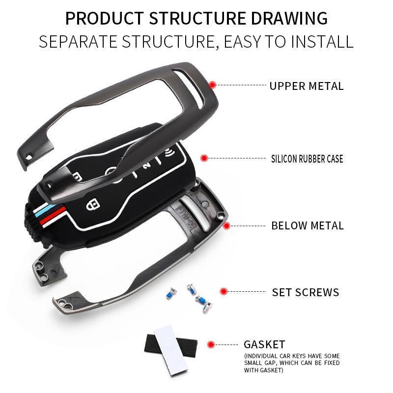 Zinc Alloy Car Key Case Cover For Ford Fusion Mondeo Mustang F-150 Explorer Edge 2015 2016 2017