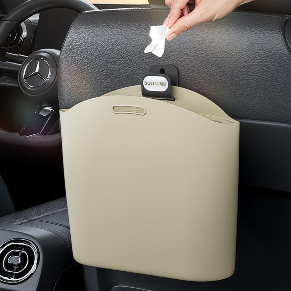 Dustbin Silicone Car Trash Can Vehicle Storage Space Saving Organizers Hanging Waste Bin  Office