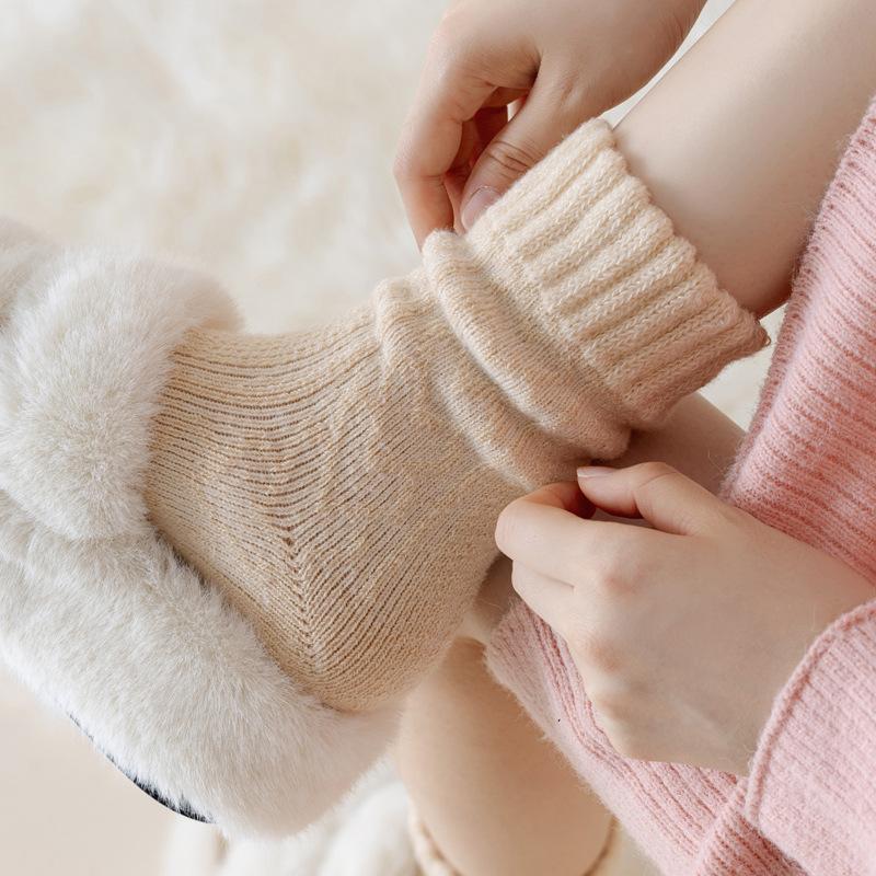 5/10 Pairs Casual Thickened Socks for Women Winter Ultra Thick Fleece Lined Socks Winter Cold Resistant Wool Socks for Women Home Warmth Floor Socks