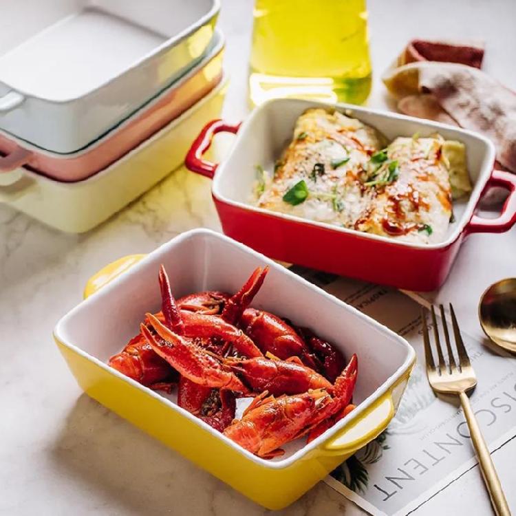 Stylish Ceramic Baking Sheet Perfect For Cooking Cakes Pie And Quick Meals Preparation