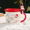 Christmas Ceramic Cup Souvenir Mug Creative Gift Box with Lid Spoon Couple Water Cup Christmas Gift Cup