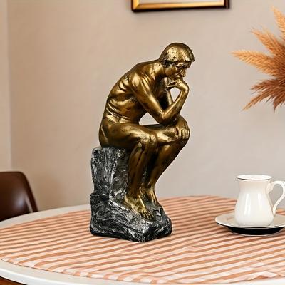Statuia gânditorului - sculptură abstractă acrilică 2D cu bază ovală, decor inspirațional pentru casă, potrivită pentru camera de zi, dormitor sau birou