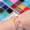 2mm Seed Beads Jewelry Making Kit Glass Pure Rice Beads Set For DIY Art Handmade Bracelets Necklace Ring Earrings Accessories