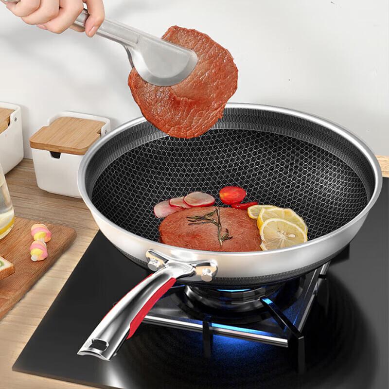 KOBACH 32cm 316L Stainless Steel Honeycomb Wok