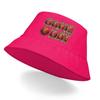 GAME DAY" Basketball-Print Fischerhut , Sonnenhut Bonbonfarbe Wendbar Strand- Angelhut