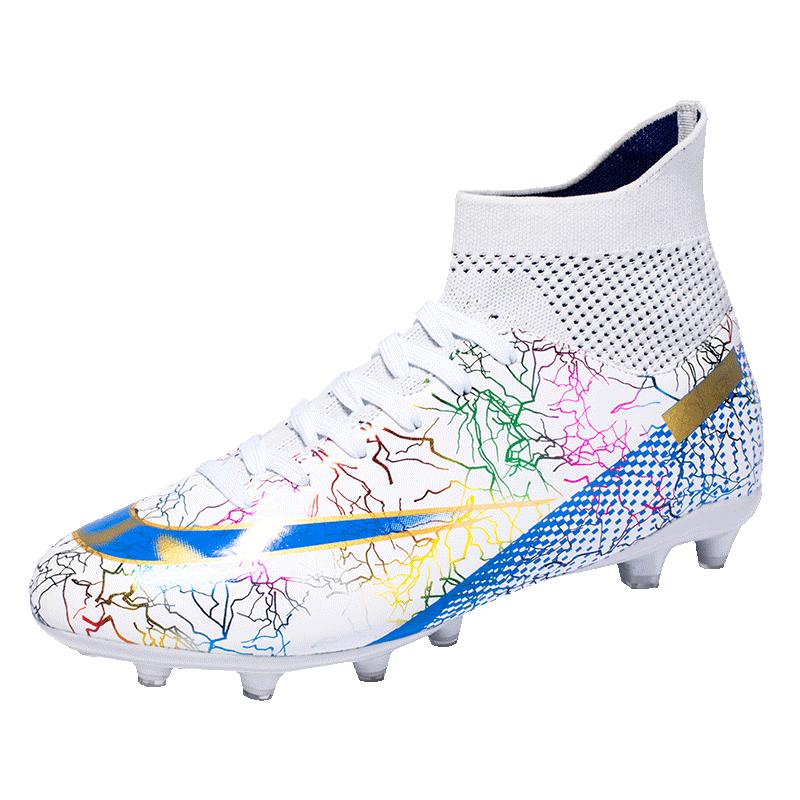 TF/FG Outdoor High Top Long Spikes Football Boots Unisex Youth Kids Training Cleats Sneakers men Non-Slip Society Soccer Shoes
