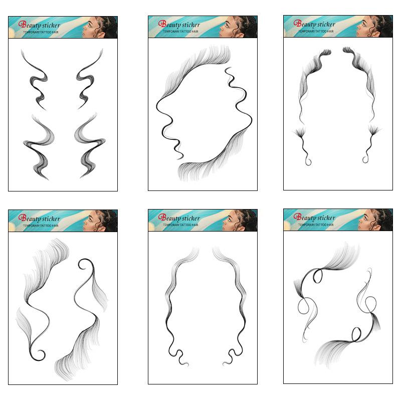 2021 Tattoo Sticker Bangs Simulated Hair Sticker Baby Hair Edge Hairline Sticker