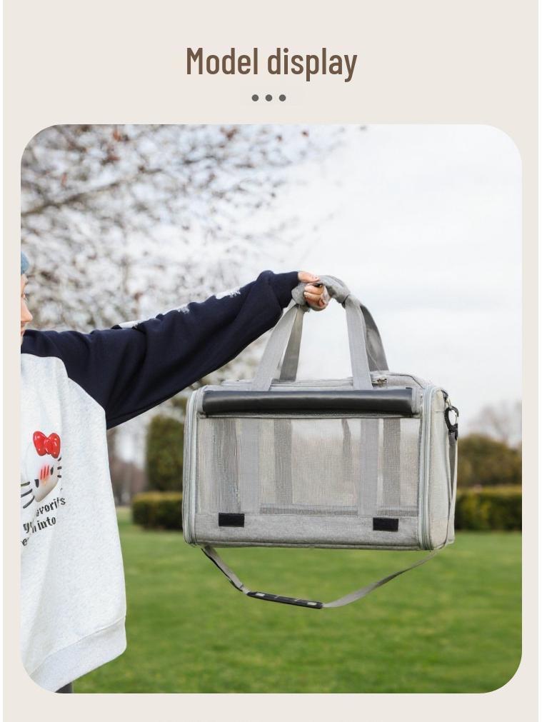 Pet Tote Bag: New Oxford Cloth, Breathable, Skylight Design, Portable Carrier