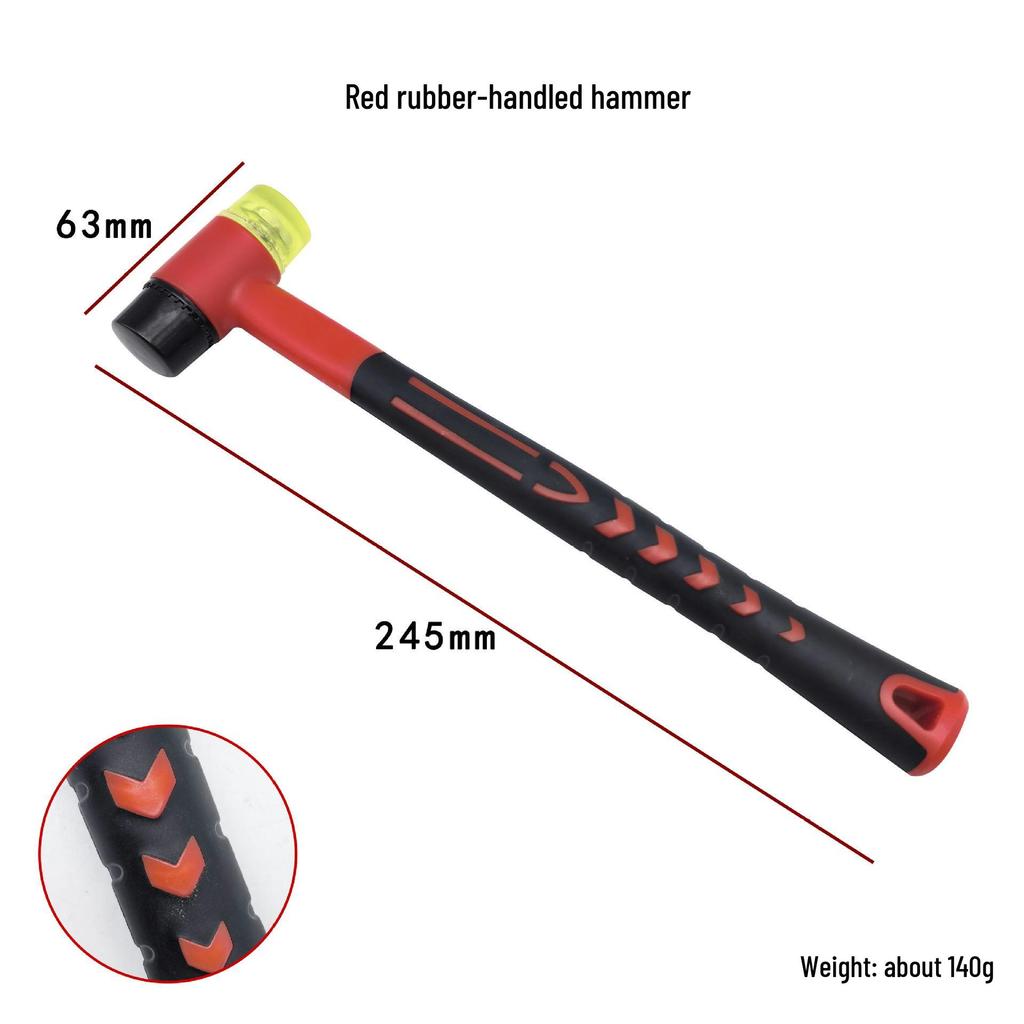 Mehrzweck-Industrie-Gummihammer - Solider Gummi- und Nylonhammer zur Montage