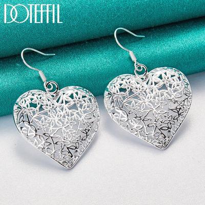 Herzförmige Ohrringe aus Silber, Modeschmuck