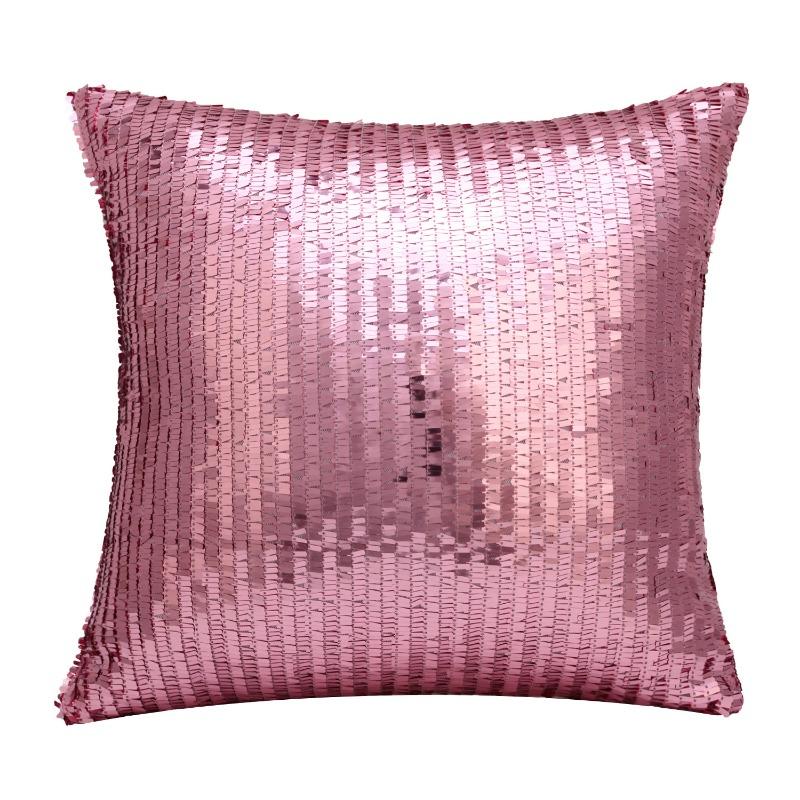 1pcs/set Modern Sequin Pillow Cover - Polyester Cushion Case for Sofa Bed Solid Color Home Decor Throw Pillow Slip Cover