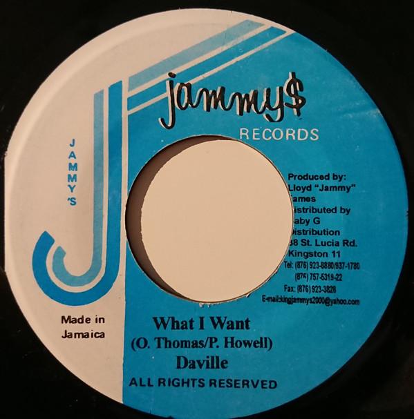 

7inch Record DAVILLE - What I Want NONE Jammy s Records Jamaica Reggae, Ska & Dub Used