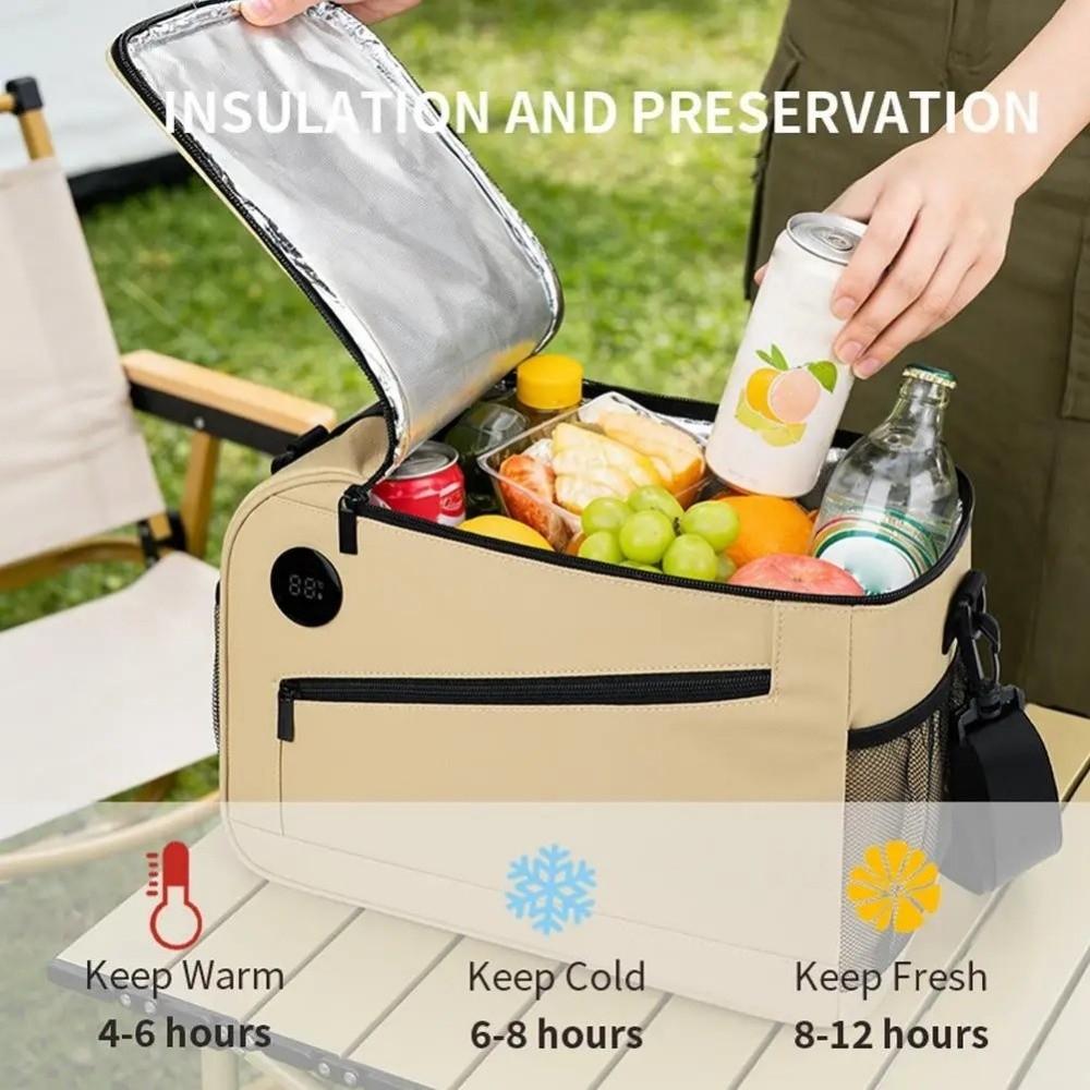 with Temperature Display Cooler Bag Large Capacity Insulated Lunch Bag Travel