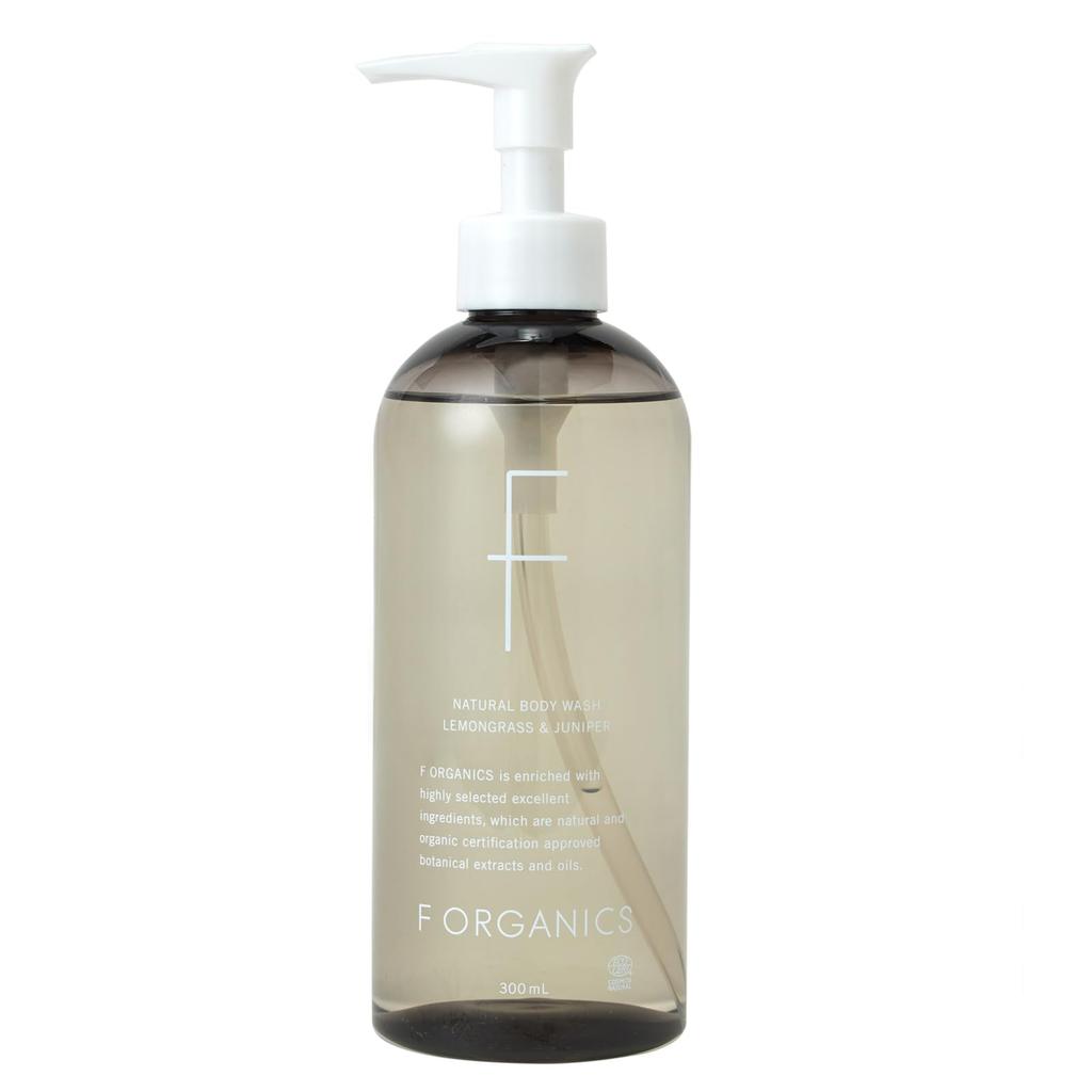 F organics Natural Body Wash Lemongrass Cosmos Natural Gentle on 300mL N, & Juniper, Certified, Plant-Based, Skin,
