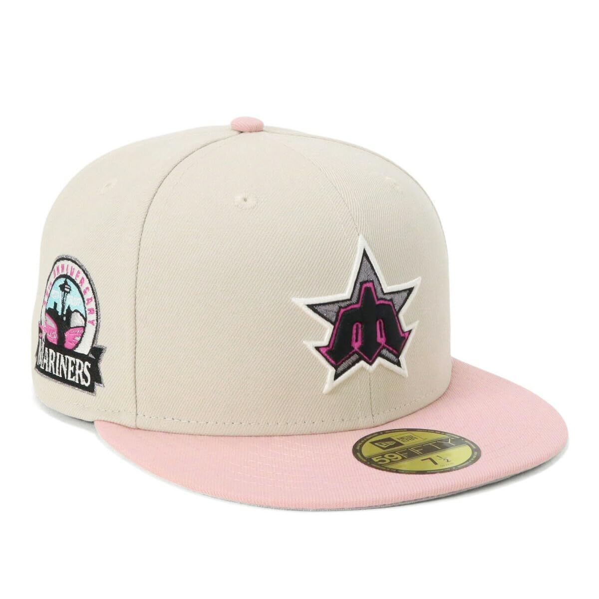 

New Era 59FIFTY MLB ONSPOTZ Exclusive SEA Cap Size 59Fifty Stone Pink Rouge Side Seattle Mariners Stone/Pink 8, Patch,