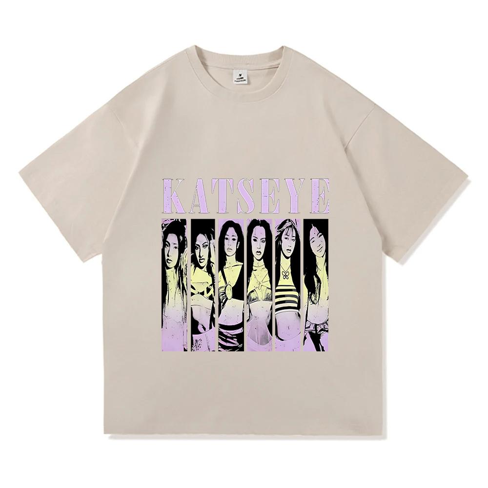 Girls Band KATSEYE EST 2026 T-shirt Cotton Short Sleeve Fashion Female Tshirts Korean Style Women Men Clothing O-neck Unisex TEe