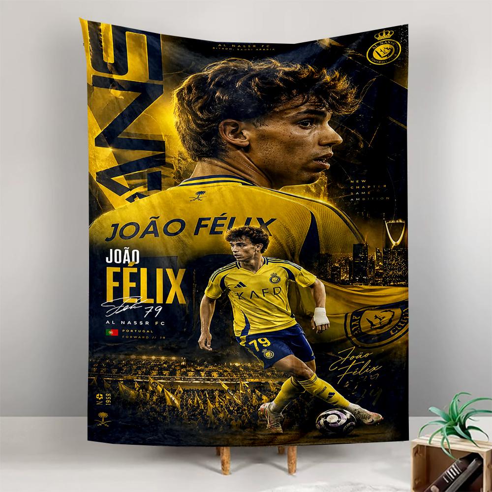 Joao Felix Al Nassr 79 Yellow Riyadh Football Fans Bohemian Tapestry for Fans Home Decor