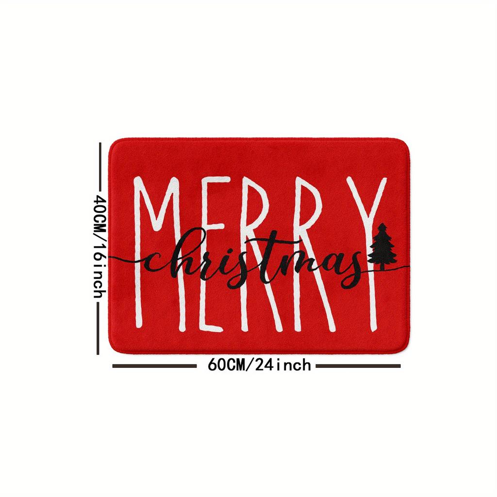 Merry Christmas Welcome Door Mat Bathroom Kitchen Bedroom Room Floor Mat Absorbent Non-slip Home Decoration Gift