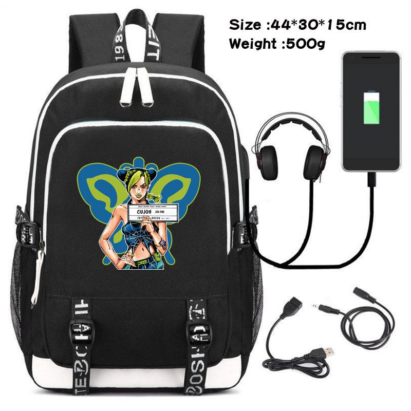 Jojo's Fantastic Adventure School Bag Anime Peripheral Backpack Schoolgirl Canvas Oxford Backpack