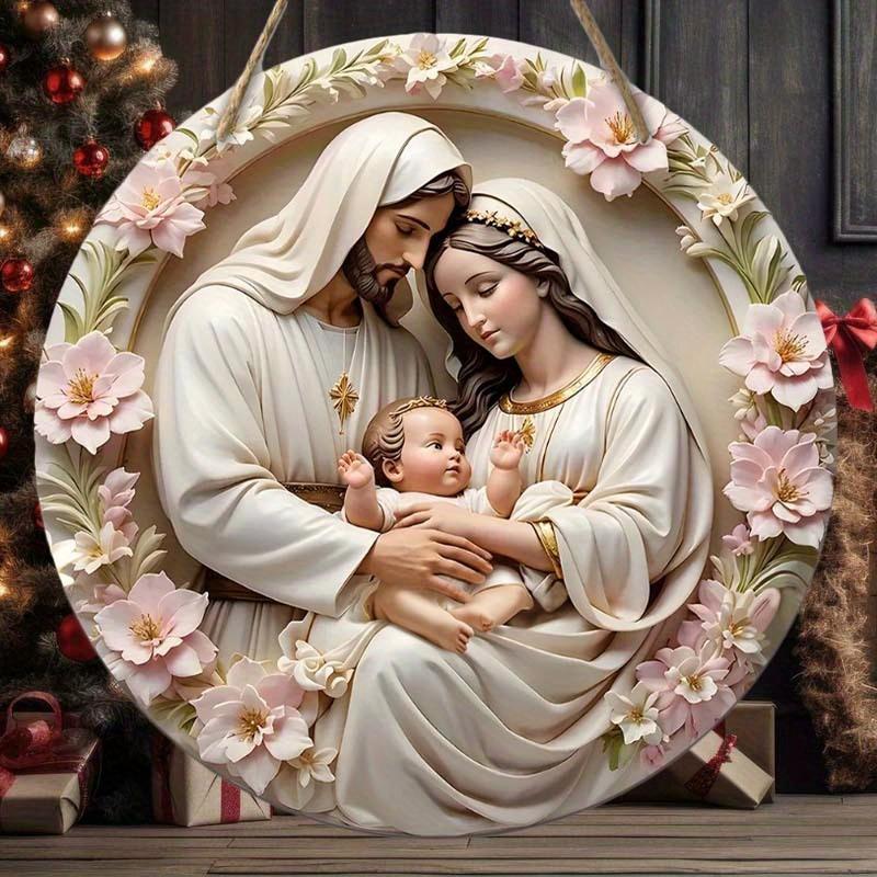 Wood Warm Winter Wooden Sign 2D Relief Effect of Ice and Snow Town Wreath Sign for Front Door Wall Hanging Decor for Door, Wall, Home, Room, Farmhouse