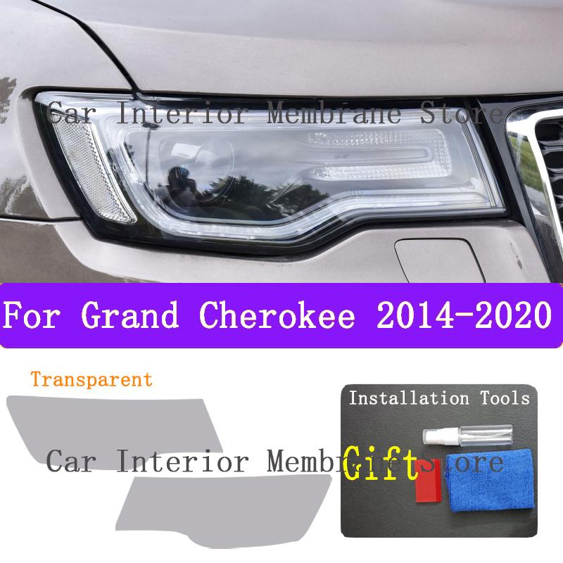 For Grand Cherokee 2014- Car Exterior Headlight Anti-scratch Front Lamp Tint TPU Protective Film Cover Accessories Sticker