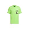 T Shirts Men's Half Neon Green Crew Neck Moderate Straight Fit (Unisex) T-Shirts IK3502