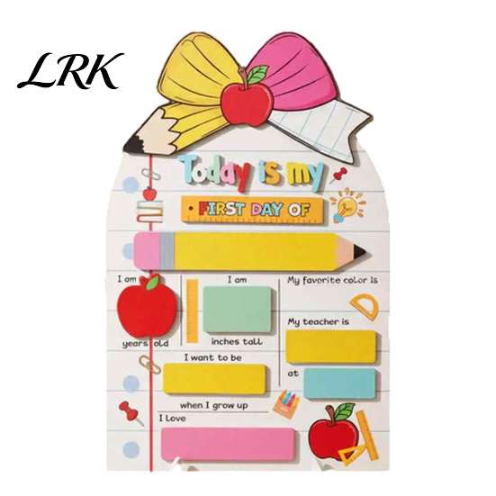 Kids Study Planner First and Last Day of School Board Sign for Kids, Reusable Wooden Small Chalkboard Sign, Cute Writing Daily Notes Schedules