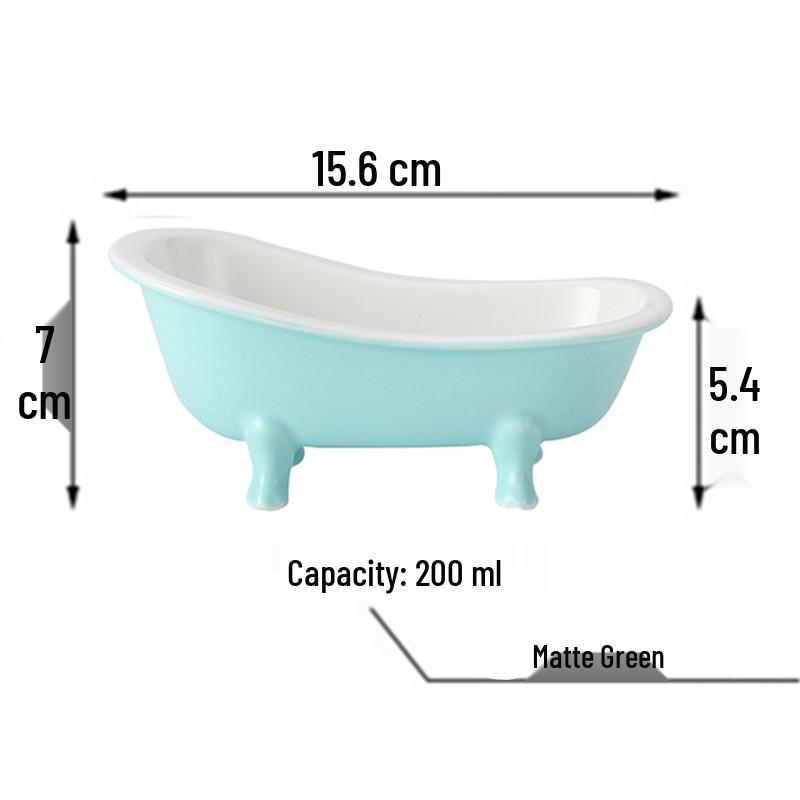 Ceramic Bathtub Dessert Bowl – Cute Mini Bowl for Oatmeal, Yogurt, Ice Cream, and Snacks
