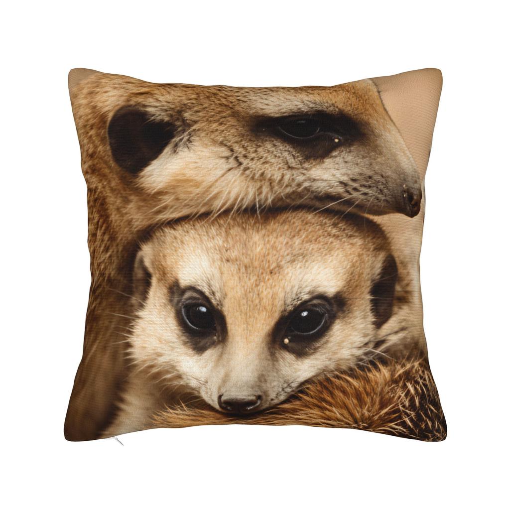 Pillow Case Adult Meerkat Holding Baby Meerkat Comfy  Pillow Cover For Sofa Car Home Decor Vintage Pillowcases