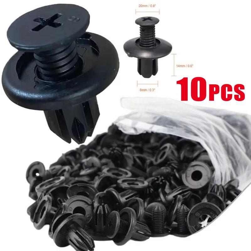 

10-60pcs 8mm Plastic Rivets Fasteners Screw Car Bumper Fender Black Rivet Car Fastener Clips for Toyota Focus Kia Nissan Yamaha 10pcs