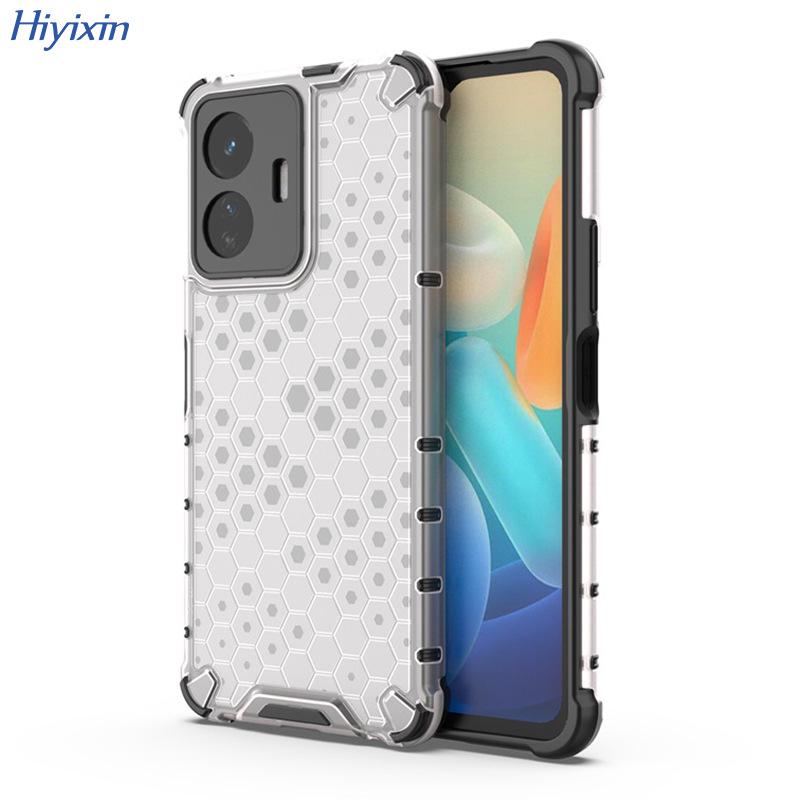 Vivo S18/V50 Clear Full-Cover Honeycomb Shockproof Phone Case
