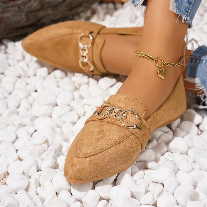 2024 High Quality Women's Shoes Belt Buckle Women's Single Shoes Fashion Solid Color Modern Boots Women's Hot Selling Round Toe