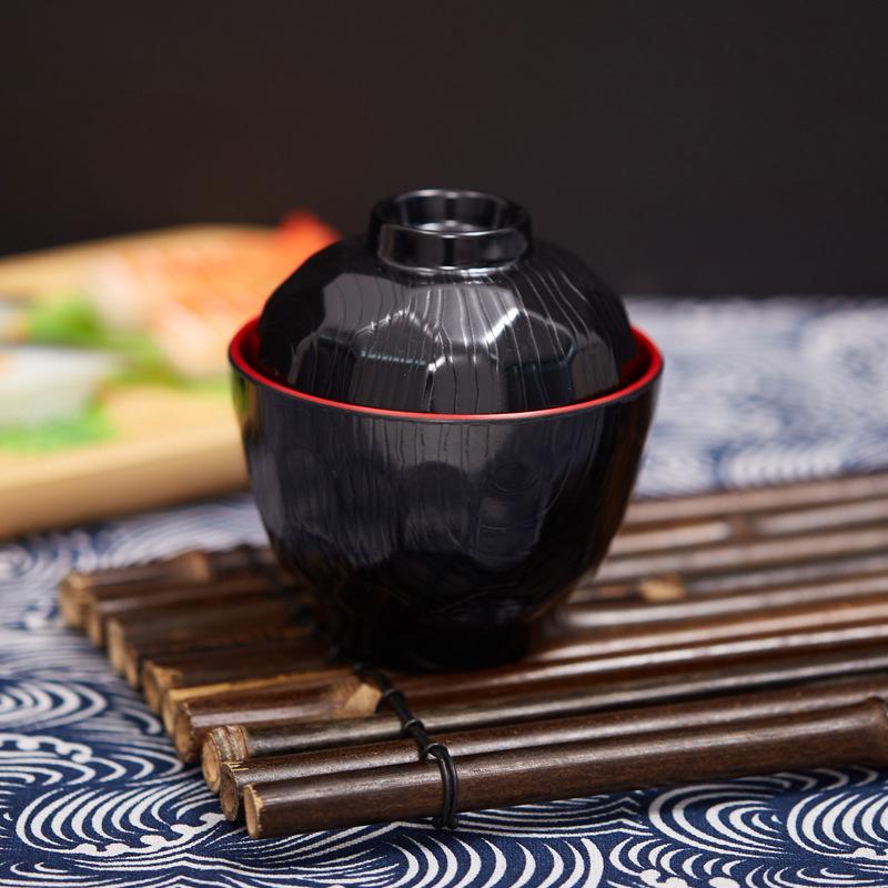 With Lid Miso Soup Bowl Soup Container Double Color Japanese Rice Bowl Japanese Bowl Dining Accessories