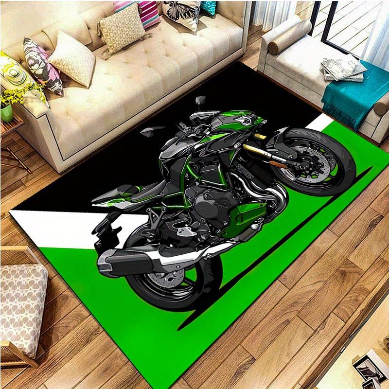 800 Grams Per Square Meter Crystal Velvet Home Camping Stylish And Trendy Motorcycle Carpet Doormat for Living Room,Bedroom,Kitchen,Bathroom