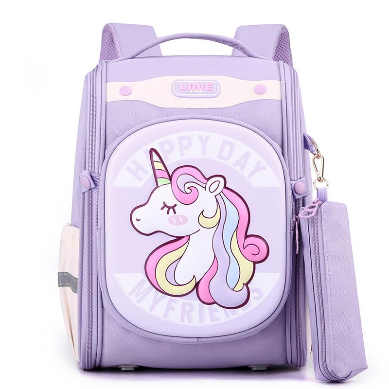 New Schoolbag for Girls  Primary School Students  Spine Protection  Burden Reduction and Breathable Children's Backpack
