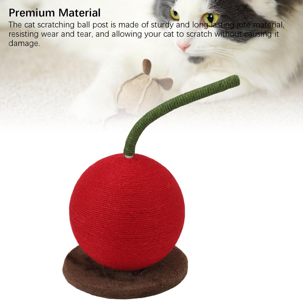 Cat Scratching Ball Jute Cute Look Space Saving Protect Furniture Abrasion Proof Cat Scratcher Post for Home Indoor