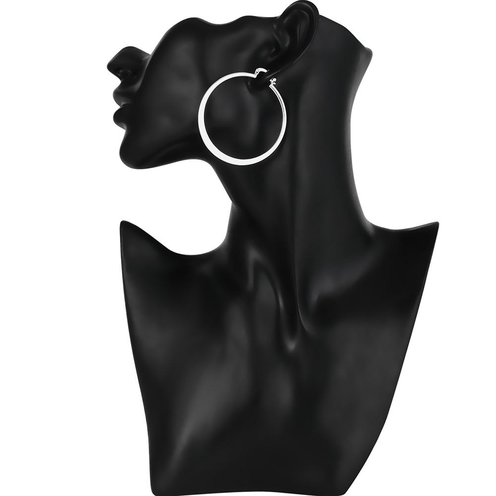 Wysokiej jakości kolczyki ze srebra próby 925 moda duże pierścionki kolczyki dla kobiet prezent urodzinowy urok biżuterii