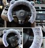 Winter Plüsch Lenkradabdeckung Set - Ultra-Weiche Kunstpelz Handbrems-Schaltknauf Abdeckungen für Gemütliches Fahren