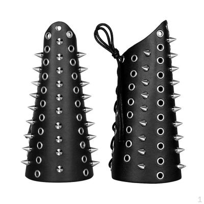 2pcs Medieval Gantlet Bracelet Unisex Large Armor PU
