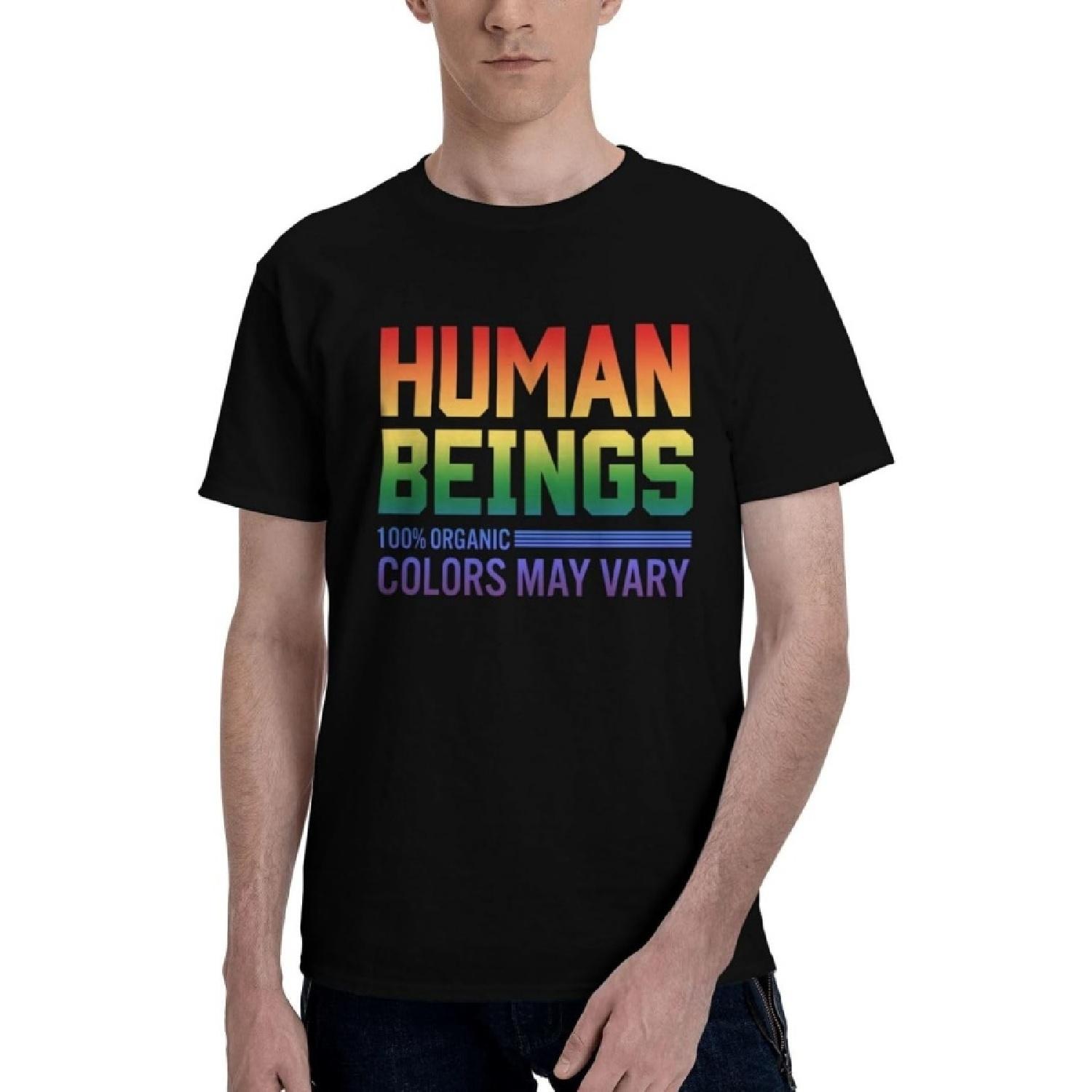 Vcbnkoi Human Beings 100% Organic Colors May Vary T-Shirt, Shirt for Men S
