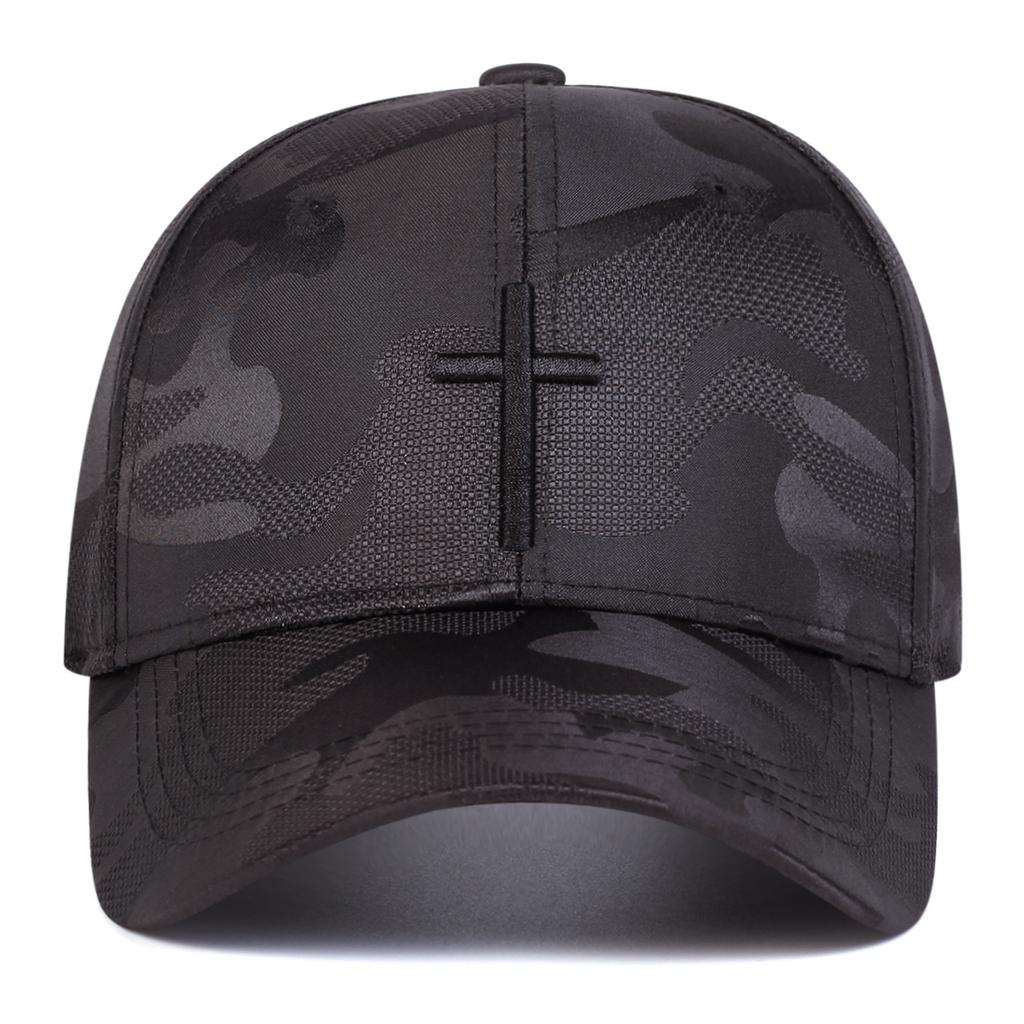 Unisex Cross Embroidery Camouflage Baseball Caps Spring Autumn Outdoor Adjustable Casual Hats Sunscreen Hat