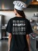 Black T-Shirt with Oversized Cotton Pastry Chef Print