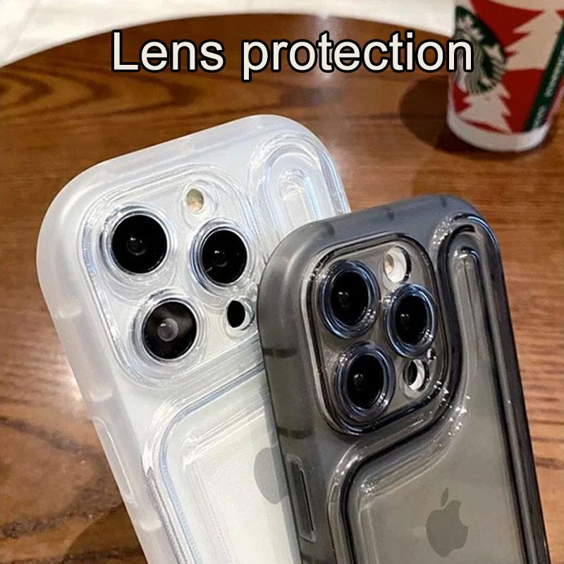 Stoßfeste Silikon-Stoßfänger-klare Handyhülle für iPhone 15 14 13 12 11 Pro Max X XR XS 7 8 Plus Linsenschutz Transparente Abdeckung