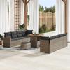 11-Piece Garden Sofa Set with Grey Cushions Rattan Acacia 3363018