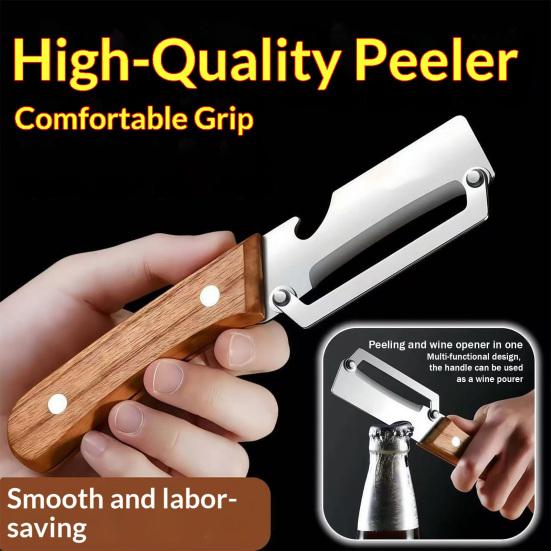 2Pcs Multifunctional Vegetable Ergonomic Peeler Peeler Stainless Wooden Handle Steel Blade Kitchen