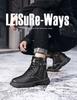 Winter 2025 new Martin boots men's Korean version trend velvet thickened thermal cotton shoes high-top British style tooling boots