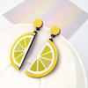 Exaggerated Earrings, Fruit Lemon Strawberry Watermelon Acrylic Earrings, Stud Earrings, Personalized Long Earrings For Women