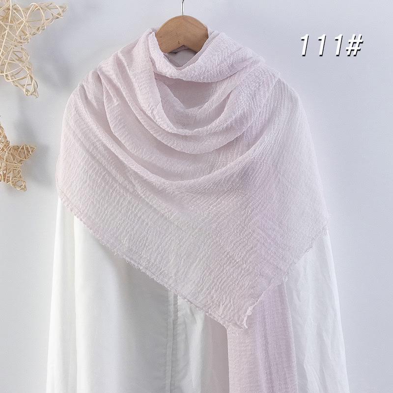 Sciarpa da donna in cotone lino seta - Per tutte le stagioni, colore unito, versatile foulard per testa e parasole